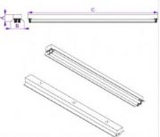 Lumin�ria industrial c/ refletor brilhante para 2 l�mpadas LED ou fluorescente