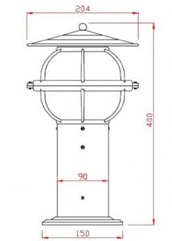 Poste balizador de aluminio com globo