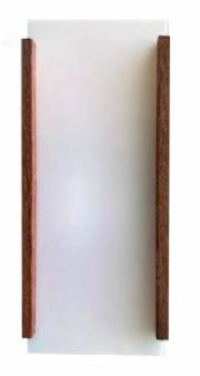 Arandela de Madeira com difusor transl�cido plano