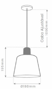 Pendente Amsterd� conico para 1 l�mpada