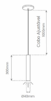 Pendente Tubo para mini dicroica MR11